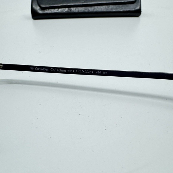 Calvin Klein Collection With Flexon 490 598 Black Silver Eyeglasses Frames H9733